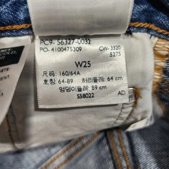 Levi's 501 Denim‎ Shorts Premium Button Fly Distressed Cut Off Size 25 - Picture 7 of 13